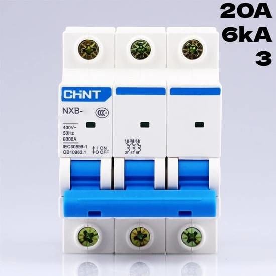 CHİNT NXB 3 KUTUP 6KA B/20A OTOMATİK SİGORTA