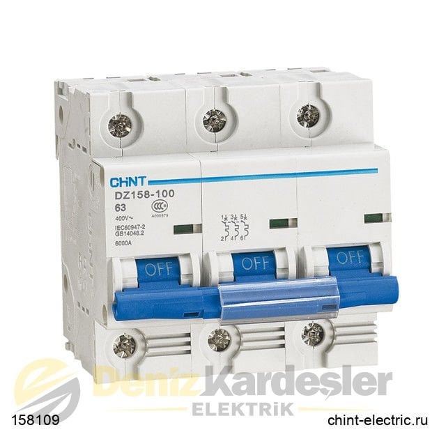 CHİNT DZ158 Serisi / 3 Kutuplu 10kA / C tipi 125A