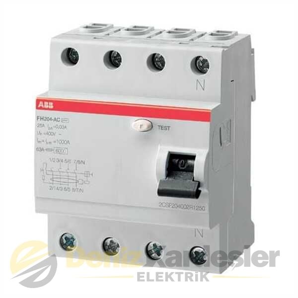 ABB FH204 AC-63/0.03 4x63A 30mA K.AKIM RÖLESİ 6kA