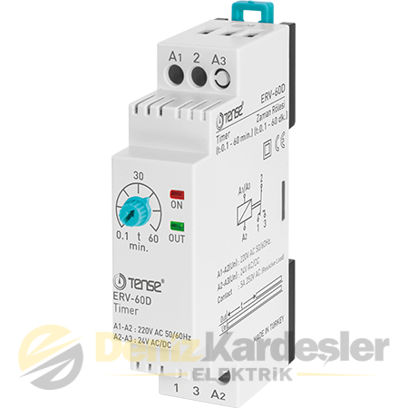 TENSE ZAMAN RÖLESİ, 0.1DK-60DK , DIN TİPİ