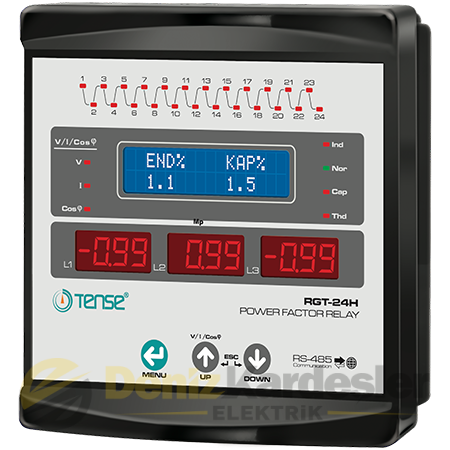 TENSE 24 KADEME TRİFAZE REAKTİF GÜÇ KONTROL RÖLESİ