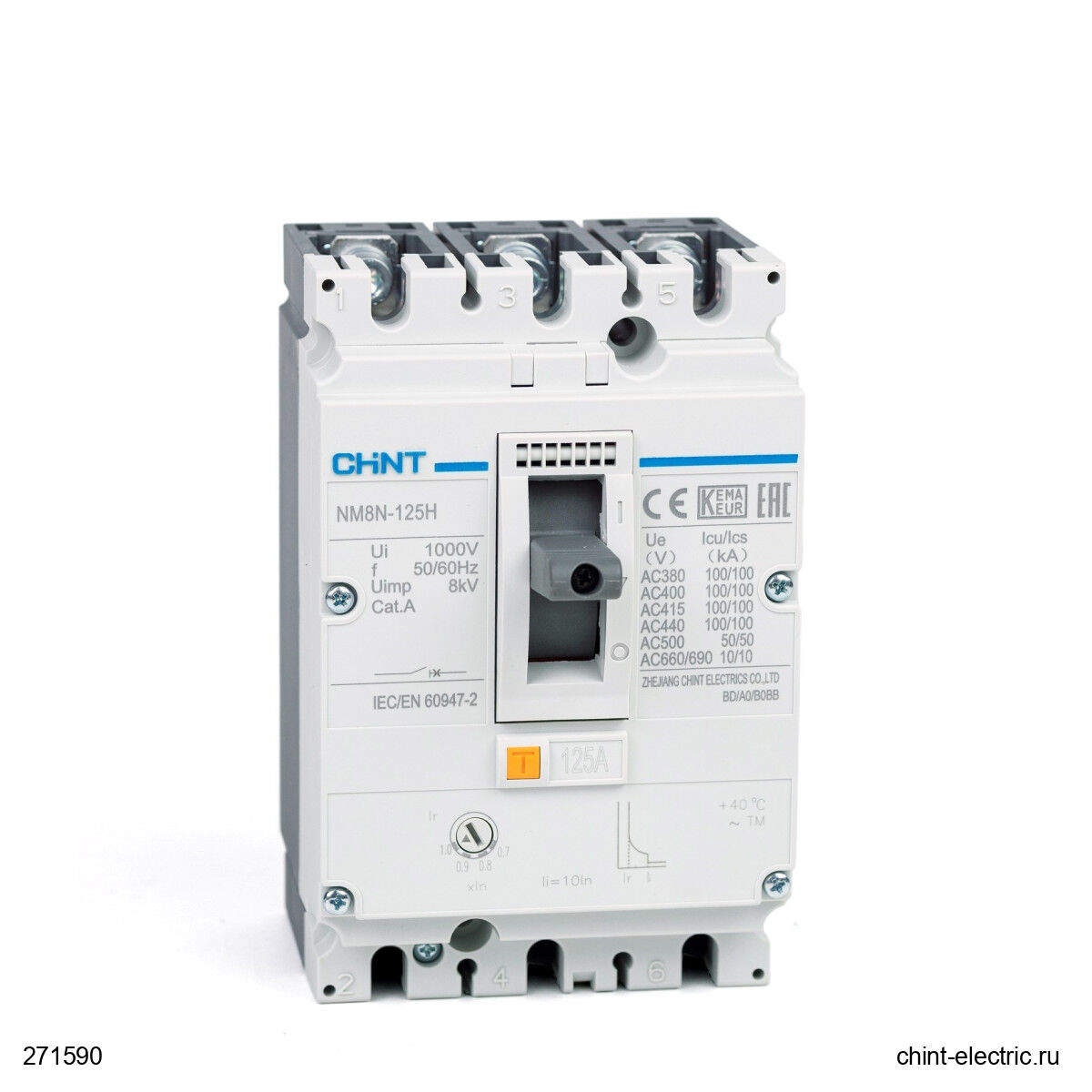 Chint 271590 Nm8N-125S 3 Kutuplu 125A 50Ka Termik Manyeti