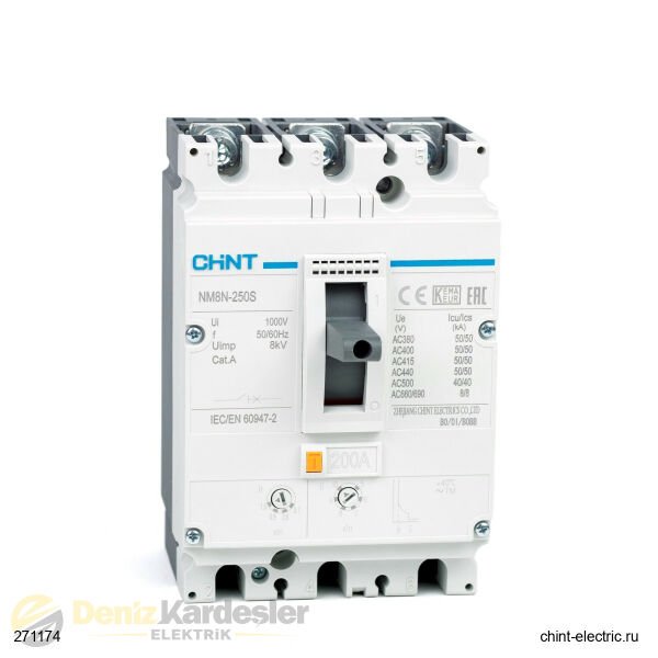 CHİNT NM8N-250S 3 Kutuplu 200A 50kA Termik Manyeti