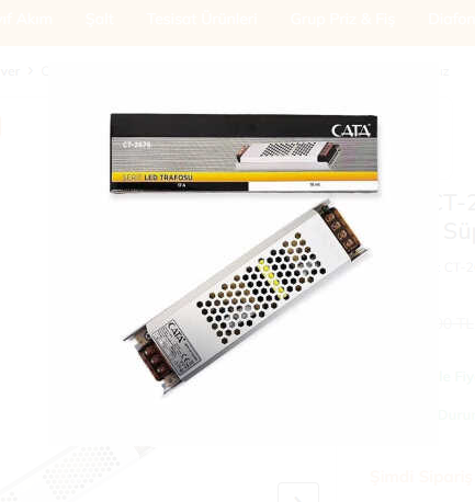 CATA 17A ŞERİT LED TRAFOSU(200W) SÜPER SLİM FANSIZ