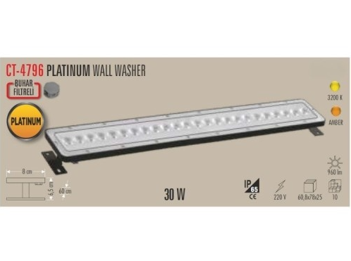 Cata CT-4796A 30W Platınum Wallwasher 60Cm(Amber)