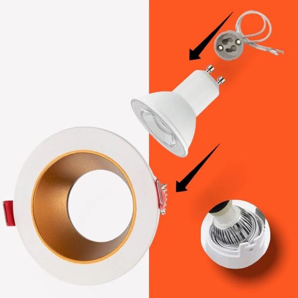 Cata CT-5042 Modern Dekoratif Spot Jaguar Beyaz Gold