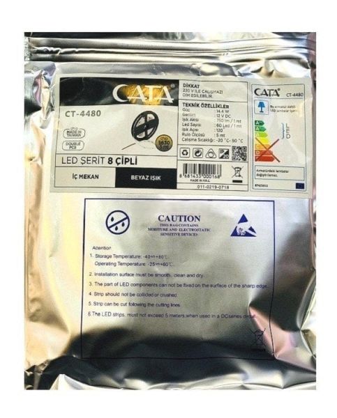 CATA 10 ÇİP ŞERİT LED İÇ MEKAN (BEYAZ) 5M