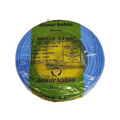 Öznur 01NYA25HF MA 2,5Mm Nya Kablo H.Free Mavi
