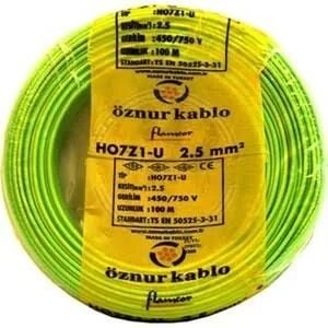 Öznur 01NYA25HF SY 2,5Mm Nya Kablo H.Free S.Yeşil