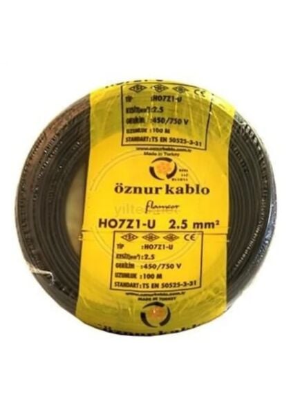 ÖZNUR 2,5mm NYA KABLO H.FREE SİYAH