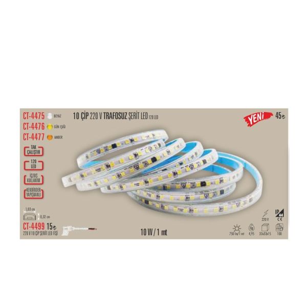 CATA 10 ÇİP220 V TRAFOSUZŞERİT LED (AMBER)
