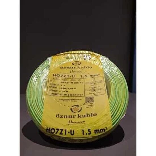 Öznur 01NYA15HF SY 1,5Mm Nya Kablo H.Free S.Yeşil