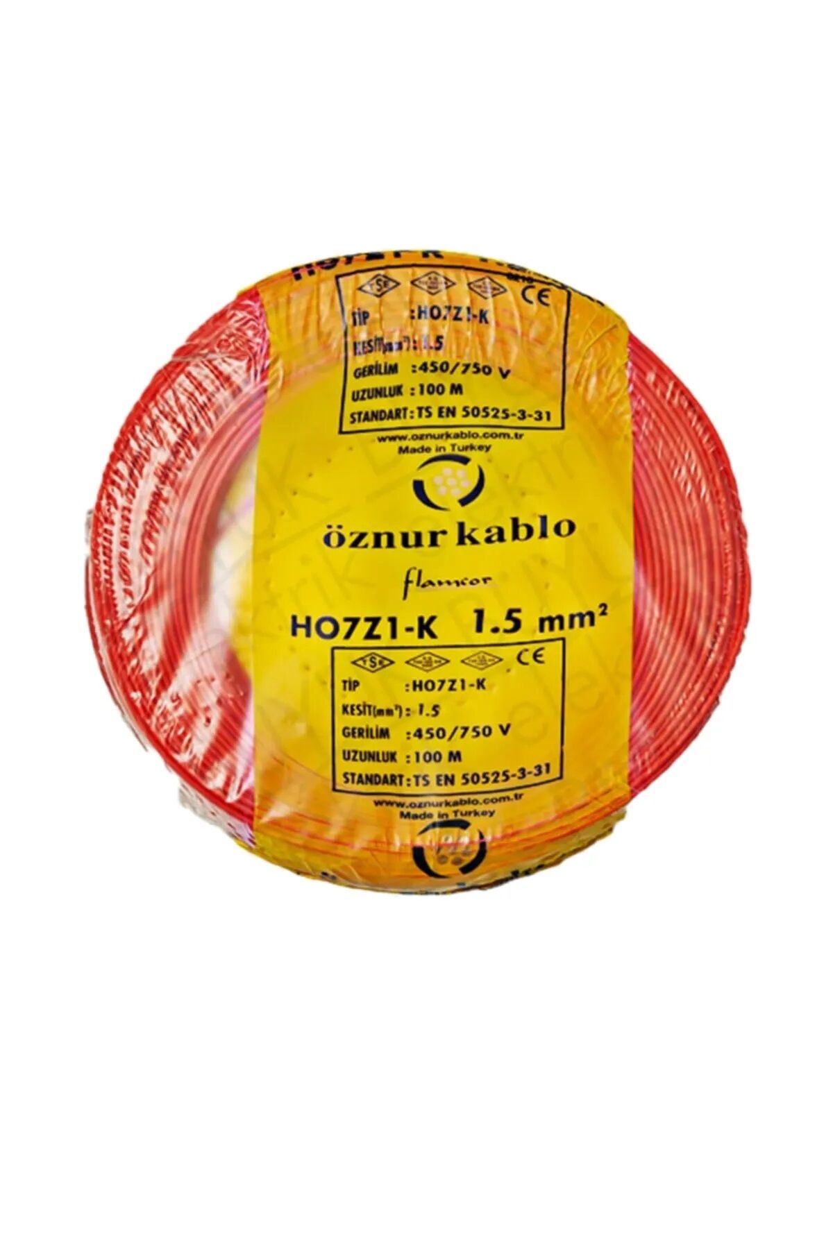 Öznur 01NYA15HF KI 1,5Mm Nya Kablo H.Free Kırmızı