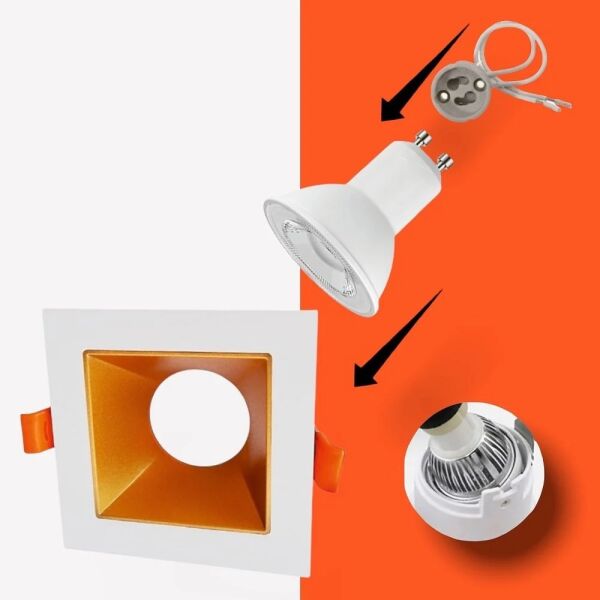 Cata CT-5062 Jaguar Kare Spot ( Beyaz Kasa-Gold )