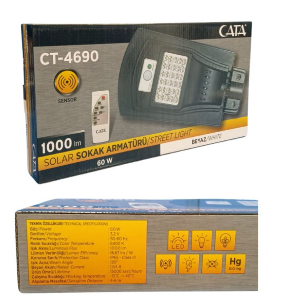 Cata CT-4690 60W Solar Sokak
