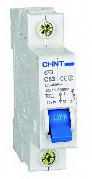 Chint 185639 Eb Serisi / 1 Kutuplu 4,5Ka / C Tipi 63A Oto