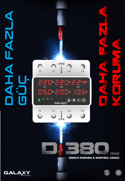 Galaxy D380 D380 Trifaze Akım Kontrol Cihazı 63A