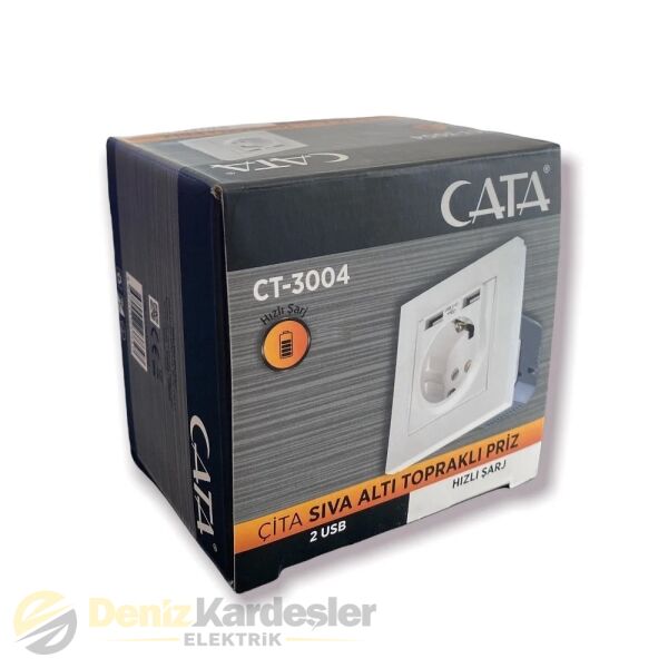 CATA ÇİTA S/A TOPRAKLI PRİZ (2 USB HIZLI ŞARJ)