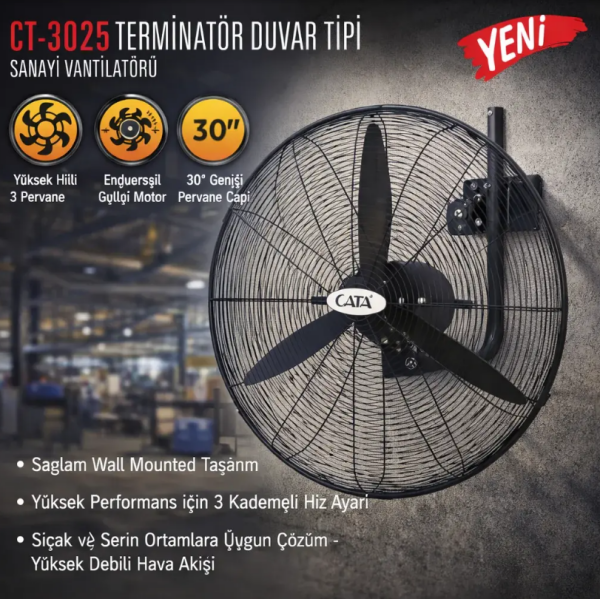 TERMİNATÖR DUVAR TİPİ SANAYİ VANTİLATÖRÜ MOTOR
