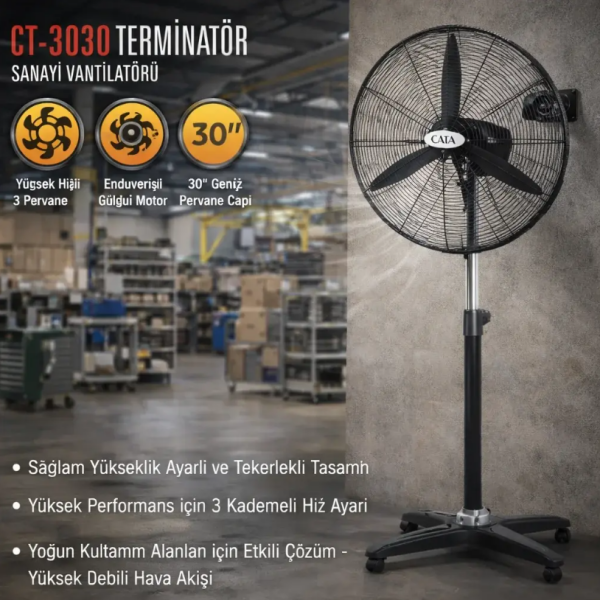 TERMİNATÖR AYAKLI SANAYİ VANTİLATÖRÜ-MOTOR