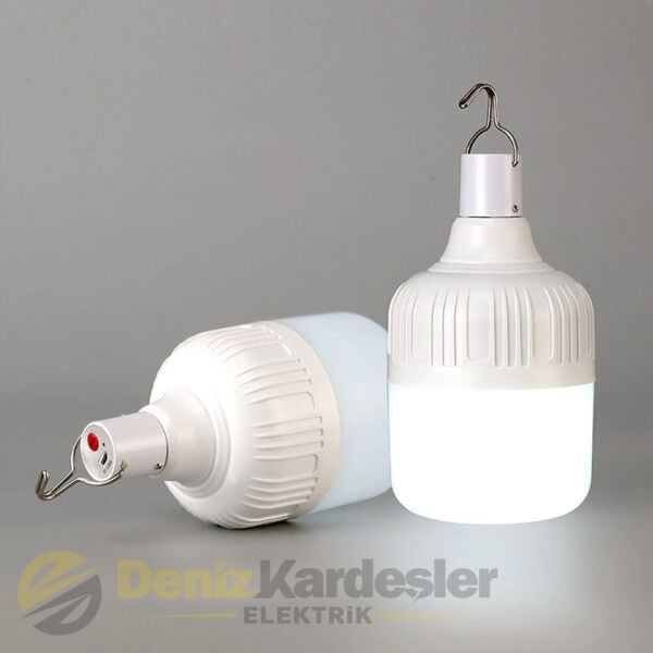 CATA 30W TAŞINABİLİR ŞARJLI LED AMPUL(BEYAZ)(4 FON
