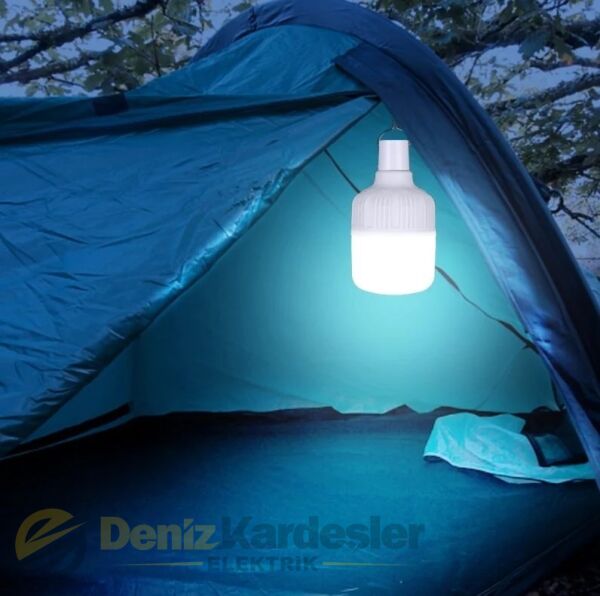 CATA 30W TAŞINABİLİR ŞARJLI LED AMPUL(BEYAZ)(4 FON