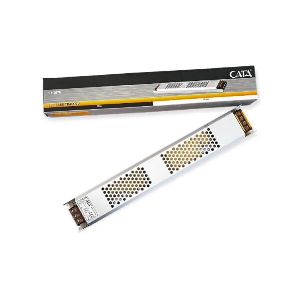 Cata CT-2678 30 Amper Şerit Led Trafosu (360W) (Süper Slim