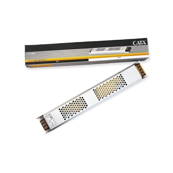 Cata CT-2678 30 Amper Şerit Led Trafosu (360W) (Süper Slim