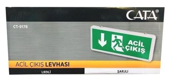 Cata CT-9178 3W Exıt Çıkış Armatürü Ledli 3 Saat Akülü