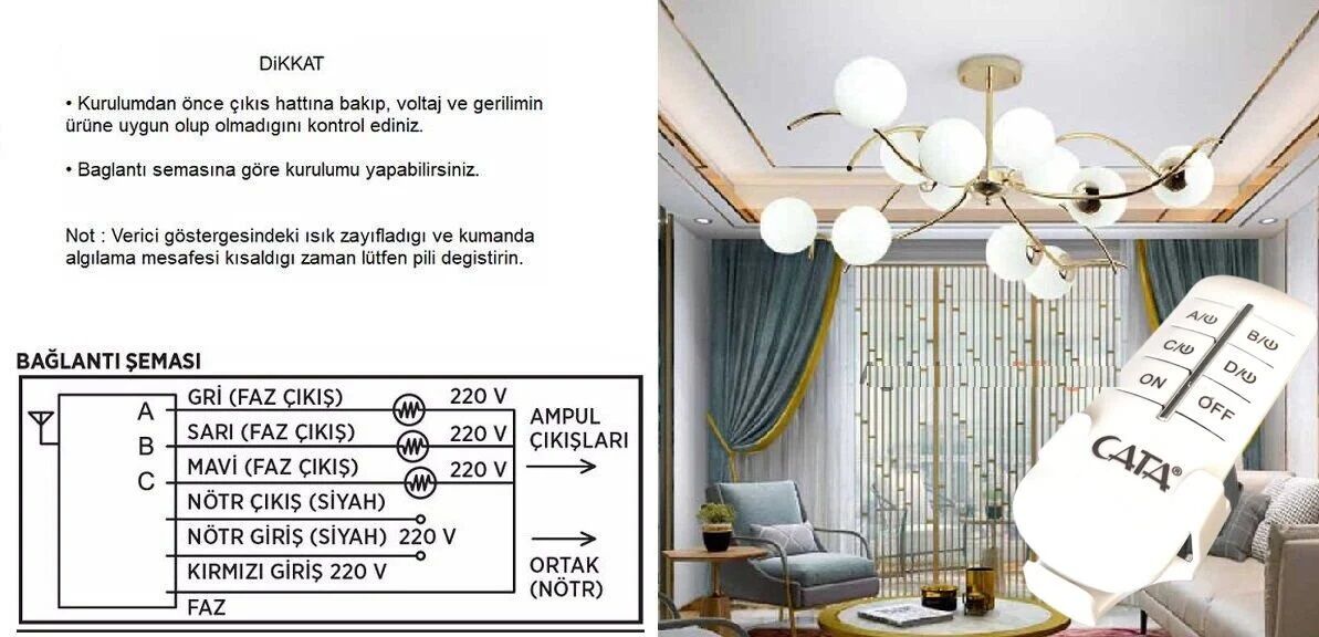 Cata CT-9151 Aydınlatma Kumandası (6X100W)