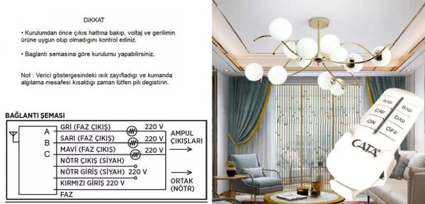 Cata CT-9151 Aydınlatma Kumandası (6X100W)