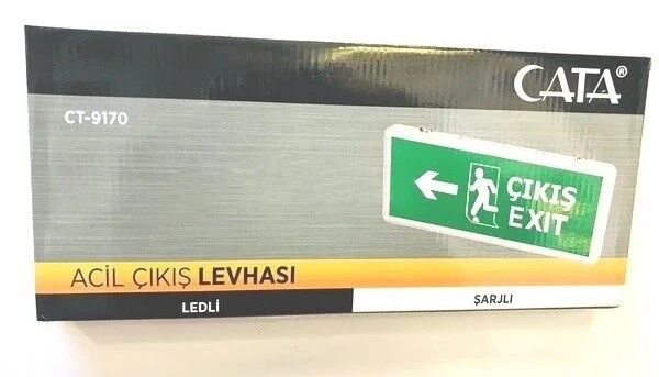 Cata CT-9170 3W Exıt Çıkış Armatürü Ledli 3 Saat Akülü