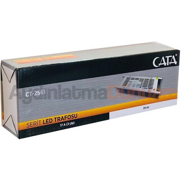 Cata CT-2561 17 Amper Şerit Led Trafosu (200W) (Slim-Fansı