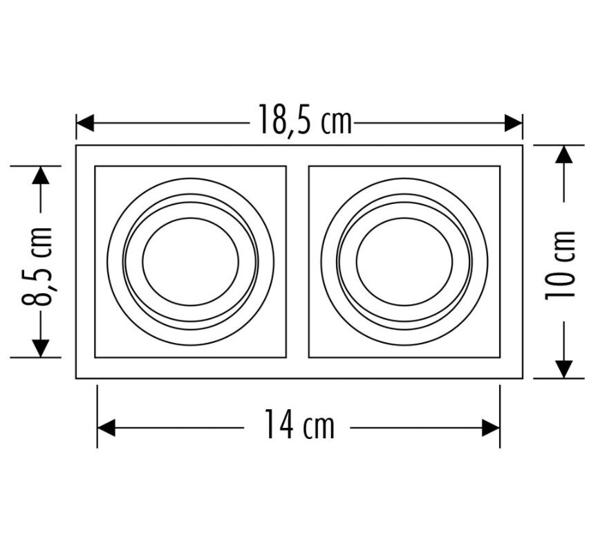 Cata CT-5019 Pars Spot 2'Li (Siyah) ( Boş Kasa )