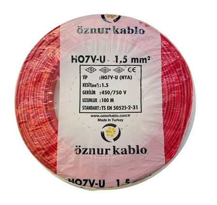 ÖZNUR 1,5mm NYAF KABLO KIRMIZI H.FREE