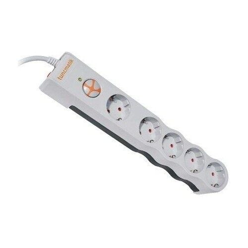 Tunçmatik TSK6134 Akım Korumalı Priz 5Li 1050J Beyaz 1.5 M