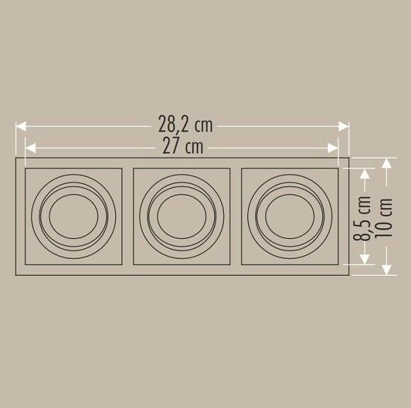 Cata CT-5021 Pars Kare Spot Üçlü (Beyaz Kasa)