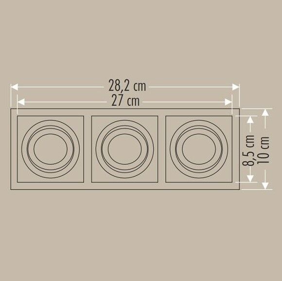 Cata CT-5021 Pars Kare Spot Üçlü (Beyaz Kasa)
