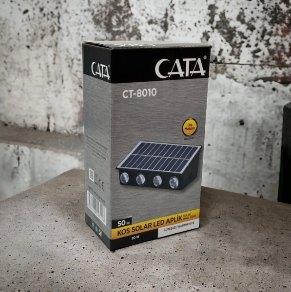 Cata CT-8010G 20W Kos Solar Led Aplik (Dış Mekan)(Günışığı)