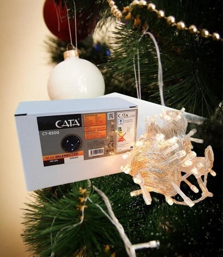 Cata CT-8502 10Mt Eklenebilir (100 Ledli) Beyaz