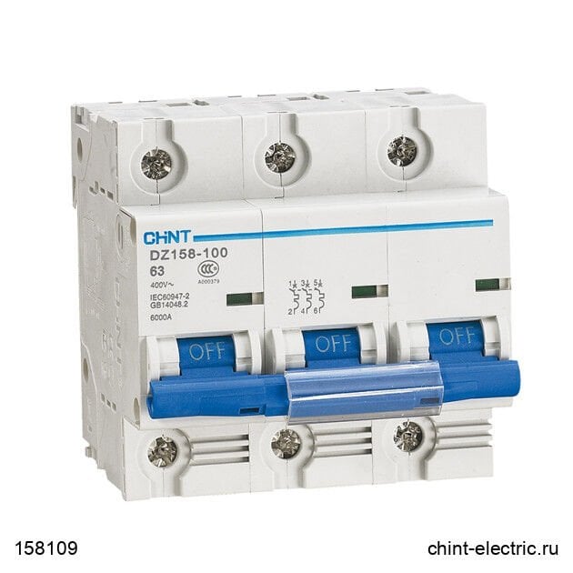 Chint 158109 Dz158 Serisi / 3 Kutuplu 10Ka / C Tipi 125A