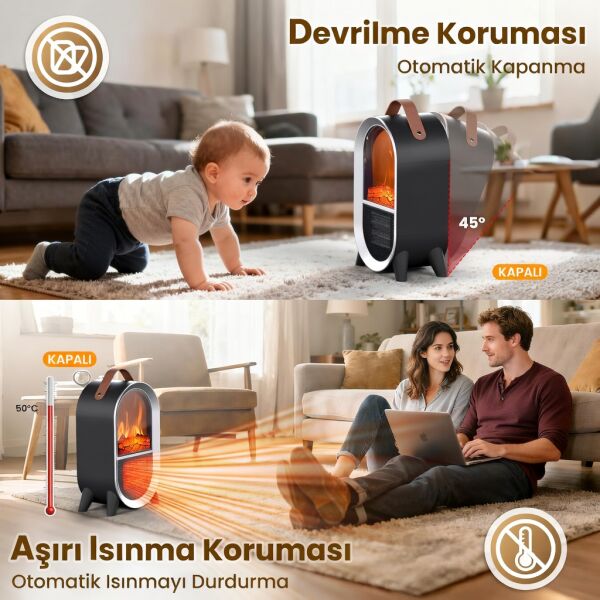 Cata CT-6055 Uludağ Taşınabilir Şömine