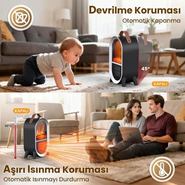 Cata CT-6055 Uludağ Taşınabilir Şömine