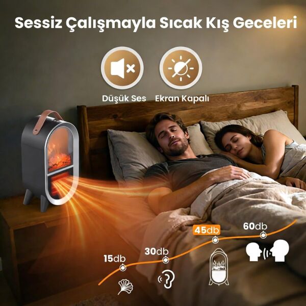 Cata CT-6055 Uludağ Taşınabilir Şömine