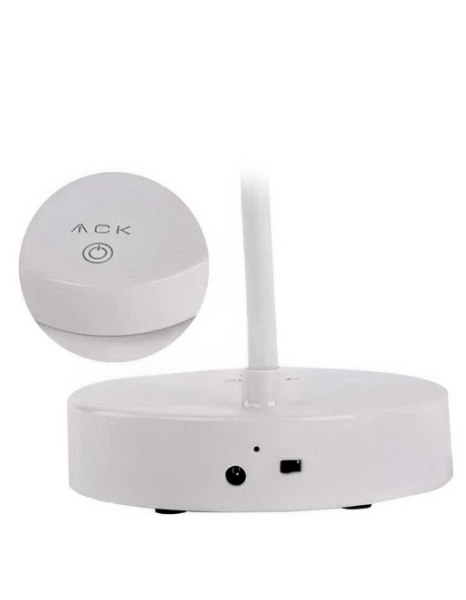 ACK ŞARJLI DOKUNMATİK DİMLİ BEYAZ GÖVDE LED MASA L