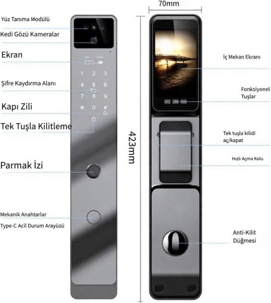 Cata CT-4040 Akıllı Kameralı Kilit