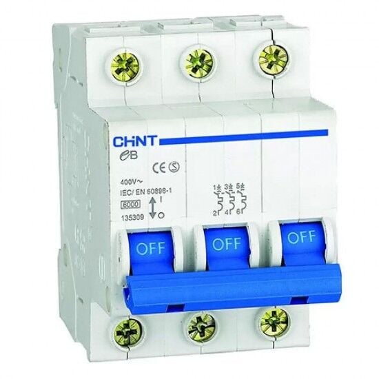 Chint 186500 Eb Serisi / 3 Kutuplu 4,5Ka / C Tipi 6A Oto