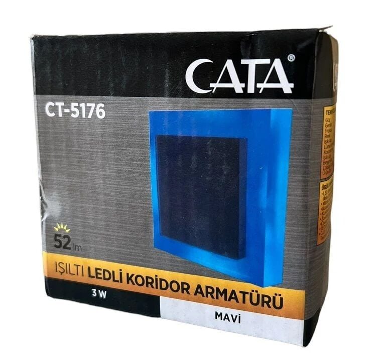 Cata CT-5176 M 3W Ledli Koridor Armatürü (Mavi)