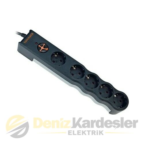 TUNÇMATİK AKIM KOR PRİZ 5 Lİ 1050 J SİYAH1.5 M