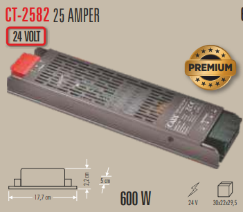 Cata CT-2582 led trafosu 24v 600w